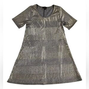Like New Espresso Shiny Metallic Silver Dress